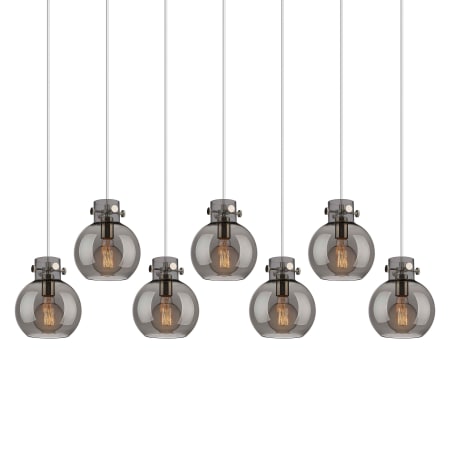 A large image of the Innovations Lighting 127-410-1PS-10-52 Newton Sphere Pendant Polished Nickel / Light Smoke