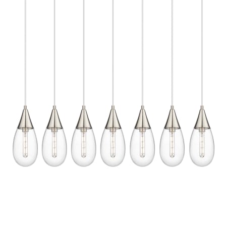 A large image of the Innovations Lighting 127-450-1P-15-50 Malone Pendant Brushed Satin Nickel / Clear