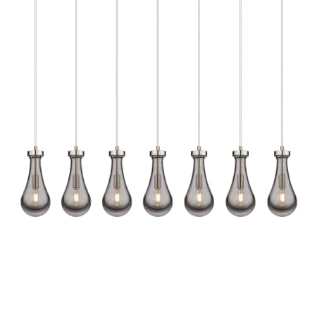 A large image of the Innovations Lighting 127-451-1P-12-49 Owego Pendant Brushed Satin Nickel / Light Smoke