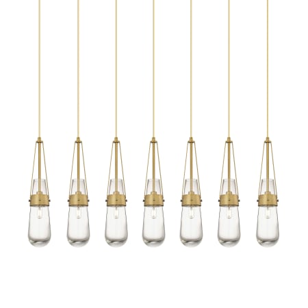 A large image of the Innovations Lighting 127-452-1P-21-49 Milan Pendant Brushed Brass / Clear