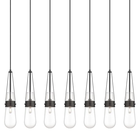 A large image of the Innovations Lighting 127-452-1P-21-49 Milan Pendant Matte Black / Clear