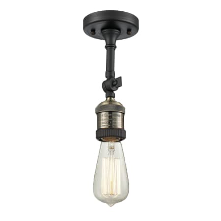 A large image of the Innovations Lighting 200NH-F Black Antique Brass