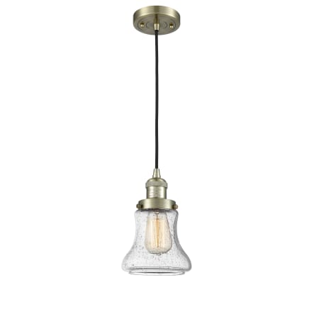A large image of the Innovations Lighting 201C Bellmont Antique Brass / Seedy