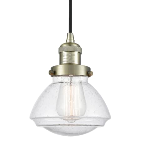 A large image of the Innovations Lighting 201C Olean Antique Brass / Seedy