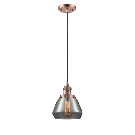 A large image of the Innovations Lighting 201C Fulton Antique Copper / Smoked