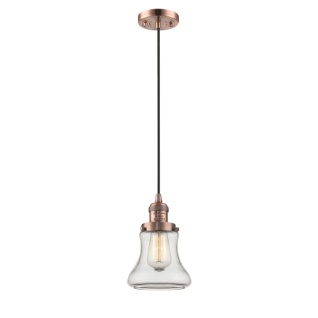 A large image of the Innovations Lighting 201C Bellmont Antique Copper / Clear