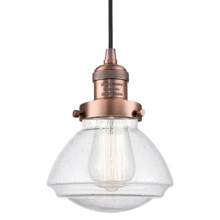 A large image of the Innovations Lighting 201C Olean Antique Copper / Seedy