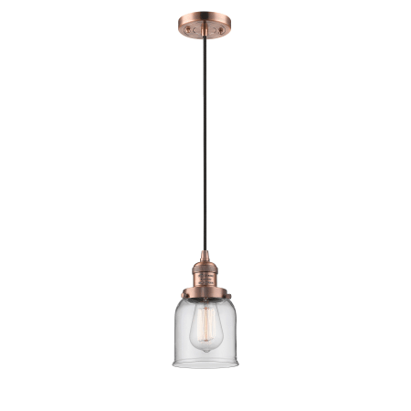 A large image of the Innovations Lighting 201C Small Bell Antique Copper / Clear