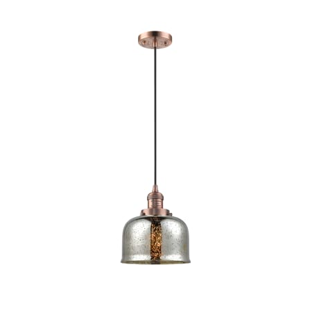 A large image of the Innovations Lighting 201C Large Bell Antique Copper / Silver Mercury