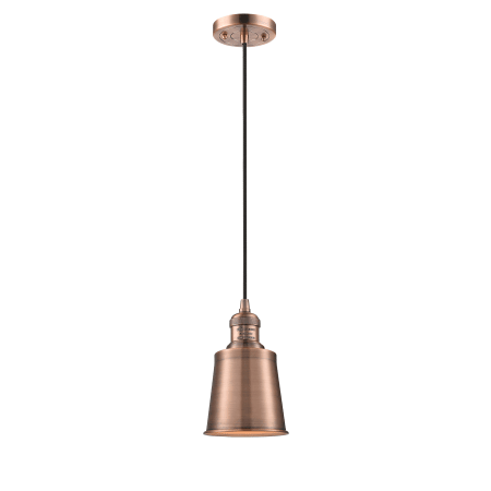 A large image of the Innovations Lighting 201C Addison Antique Copper / Metal Shade