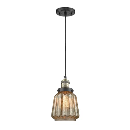 A large image of the Innovations Lighting 201C Chatham Black Antique Brass / Mercury Plated