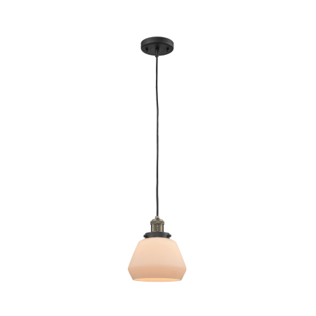 A large image of the Innovations Lighting 201C Fulton Black Antique Brass / Matte White Cased