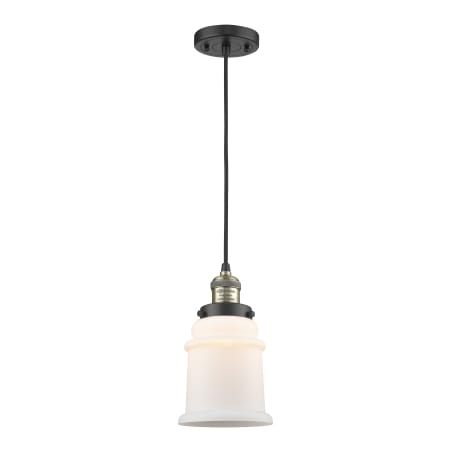 A large image of the Innovations Lighting 201C Canton Black Antique Brass / Matte White