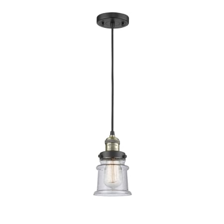 A large image of the Innovations Lighting 201C Small Canton Black Antique Brass / Seedy