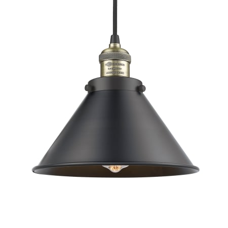 A large image of the Innovations Lighting 201C Braircliff Black Antique Brass / Matte Black