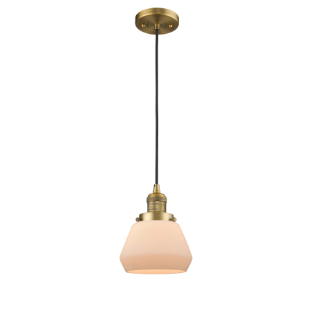 A large image of the Innovations Lighting 201C Fulton Brushed Brass / Matte White Cased