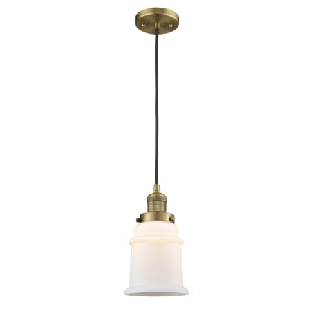 A large image of the Innovations Lighting 201C Canton Brushed Brass / Matte White