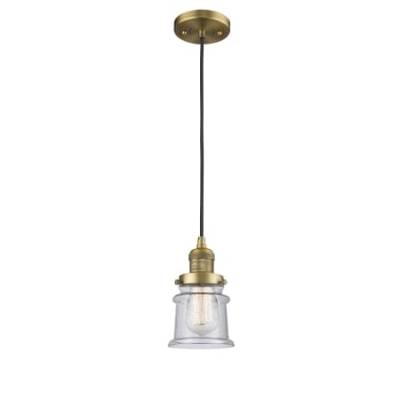 A large image of the Innovations Lighting 201C Small Canton Brushed Brass / Seedy