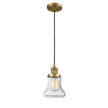A large image of the Innovations Lighting 201C Bellmont Brushed Brass / Seedy