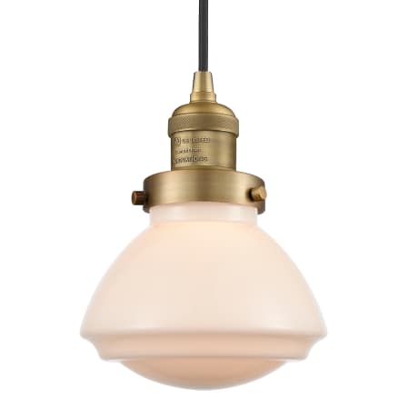 A large image of the Innovations Lighting 201C Olean Brushed Brass / Matte White
