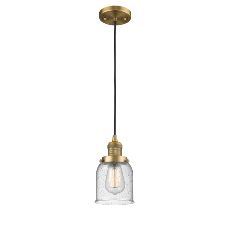 A large image of the Innovations Lighting 201C Small Bell Brushed Brass / Seedy