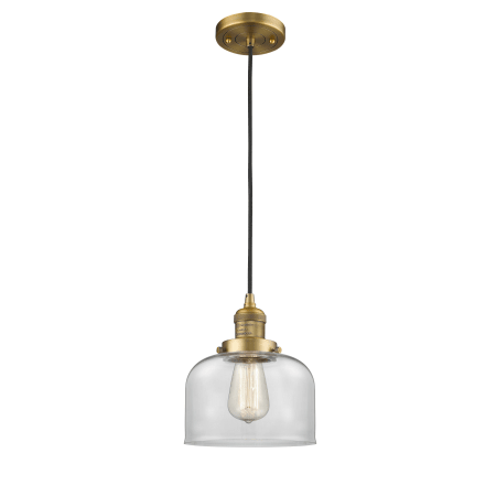 A large image of the Innovations Lighting 201C Large Bell Brushed Brass / Clear