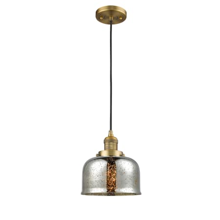 A large image of the Innovations Lighting 201C Large Bell Brushed Brass / Silver Mercury