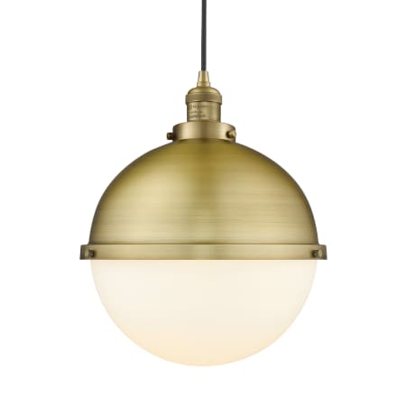 A large image of the Innovations Lighting 201C-16-13 Hampden Pendant Brushed Brass / Matte White