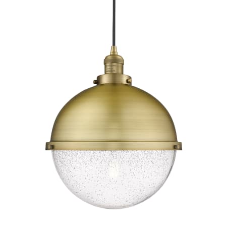 A large image of the Innovations Lighting 201C-16-13 Hampden Pendant Brushed Brass / Seedy