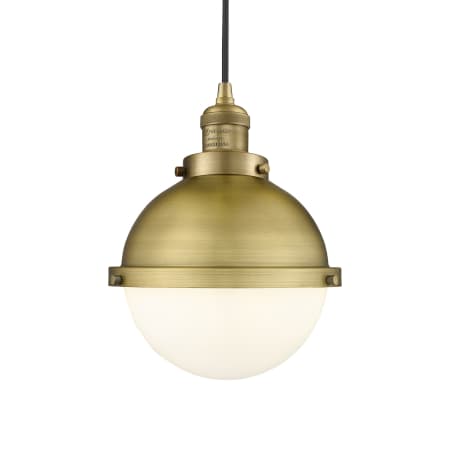 A large image of the Innovations Lighting 201C-12-9 Hampden Pendant Brushed Brass / Matte White