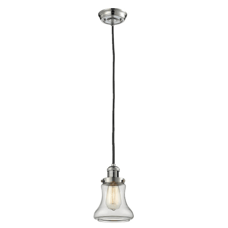 A large image of the Innovations Lighting 201C Bellmont Polished Nickel / Clear