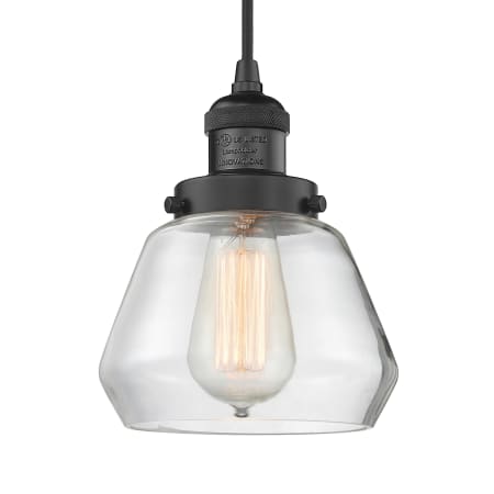 A large image of the Innovations Lighting 201C Fulton Matte Black / Clear