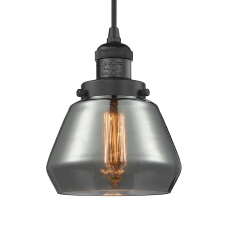 A large image of the Innovations Lighting 201C Fulton Matte Black / Plated Smoked