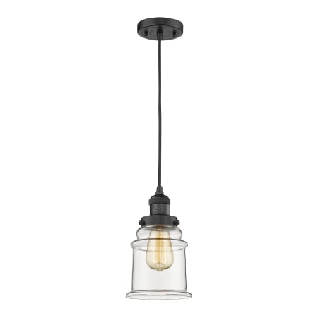 A large image of the Innovations Lighting 201C Canton Matte Black / Clear