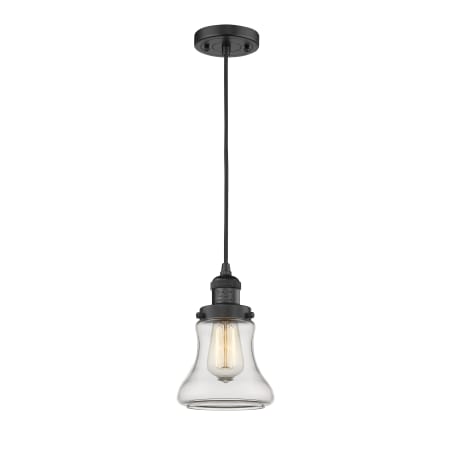 A large image of the Innovations Lighting 201C Bellmont Matte Black / Clear