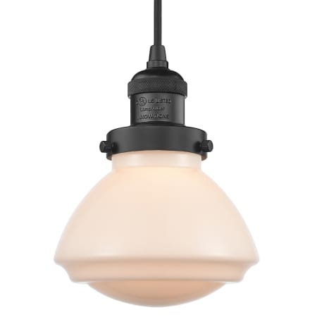 A large image of the Innovations Lighting 201C Olean Matte Black / Matte White