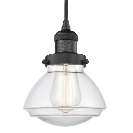 A large image of the Innovations Lighting 201C Olean Matte Black / Clear