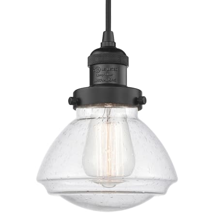 A large image of the Innovations Lighting 201C Olean Matte Black / Seedy