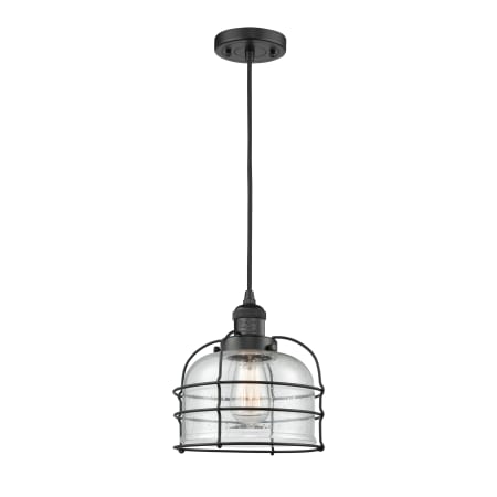 A large image of the Innovations Lighting 201C Large Bell Cage Matte Black / Seedy