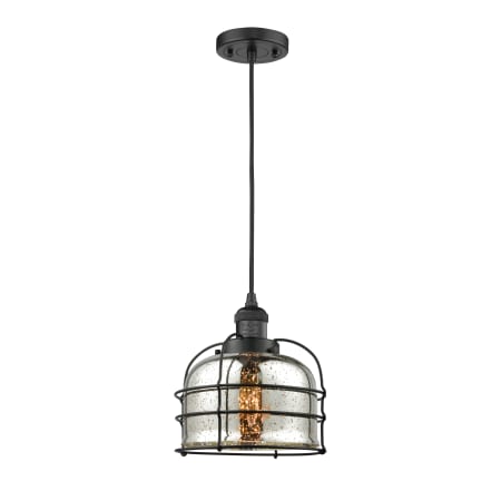 A large image of the Innovations Lighting 201C Large Bell Cage Matte Black / Silver Mercury