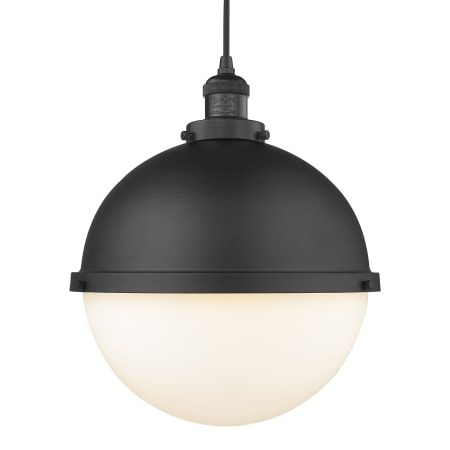 A large image of the Innovations Lighting 201C-16-13 Hampden Pendant Matte Black / Matte White