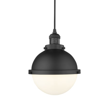 A large image of the Innovations Lighting 201C-12-9 Hampden Pendant Matte Black / Matte White