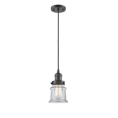 A large image of the Innovations Lighting 201C Small Canton Oil Rubbed Bronze / Clear