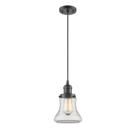 A large image of the Innovations Lighting 201C Bellmont Oiled Rubbed Bronze / Clear