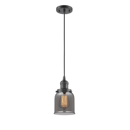 A large image of the Innovations Lighting 201C Small Bell Oiled Rubbed Bronze / Smoked