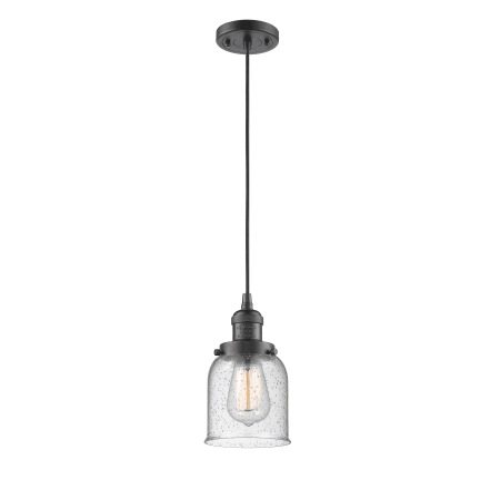 A large image of the Innovations Lighting 201C Small Bell Oiled Rubbed Bronze / Seedy