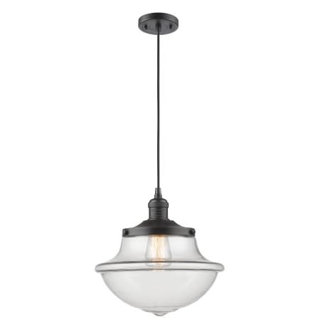 A large image of the Innovations Lighting 201C Oxford School House Oil Rubbed Bronze / Clear