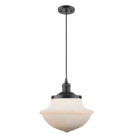 A large image of the Innovations Lighting 201C Oxford School House Oil Rubbed Bronze / White