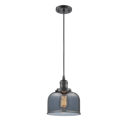 A large image of the Innovations Lighting 201C Large Bell Oiled Rubbed Bronze / Smoked