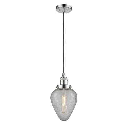 A large image of the Innovations Lighting 201C Geneseo Polished Chrome / Clear Crackle